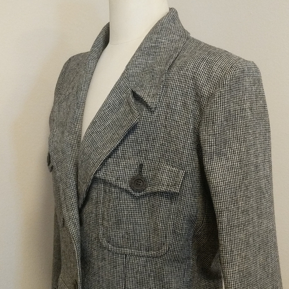 YSL wool blazer in black/white houndstooth - Picture 4 of 12